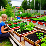 **A vibrant community garden in Sweden, showcasing diverse plants and happy people working together. Focus on the collaborative aspect and the abundance of fresh produce.** (This image visualizes the core of a "commons" operation – shared resources and collaborative work.)